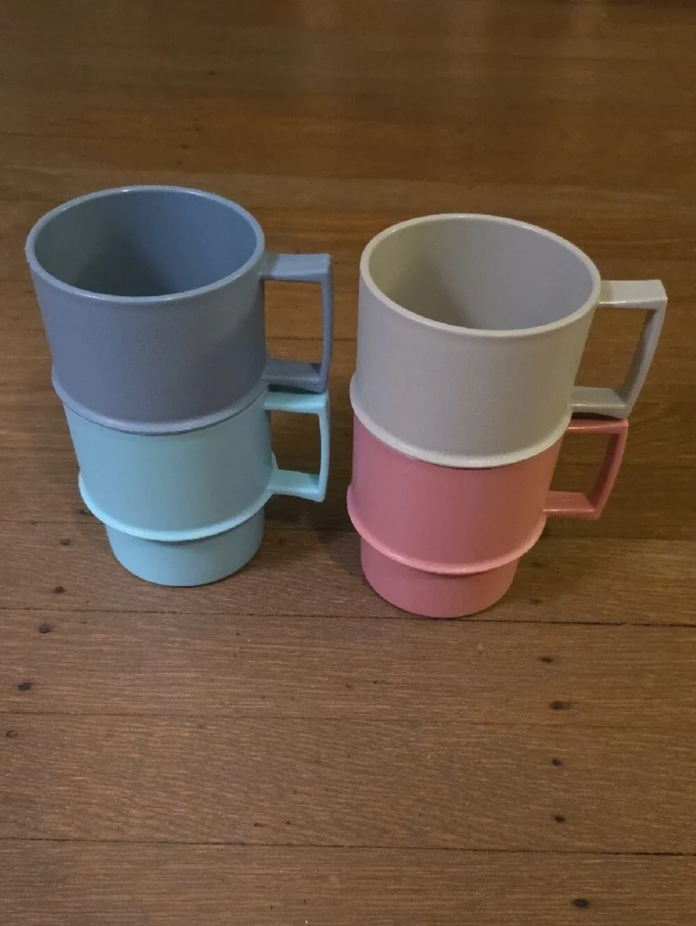 Tupperware Vintage Stackable Pastel Mugs Set Of 4 #1312
